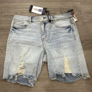 SOFIA VERGARA - SIZE: 10 - Gabriella Light Wash Mid-Rise Bermuda Shorts - NEW!